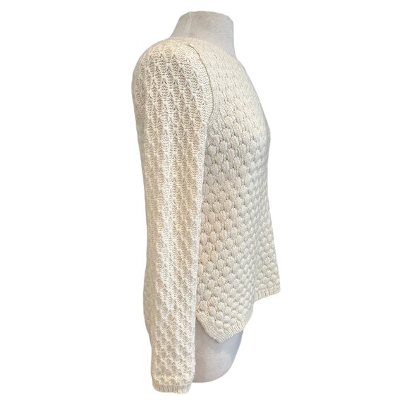 Cottage Core Field Flower Cream Knit Sweater Medium - Picture 4 of 9